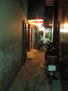 The alley where my first hotel in Saigon was