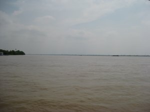 The Mekong is very wide near the mouth of the river