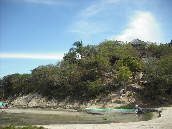 Cabanas se renta:  Our hill as you approach the beach.