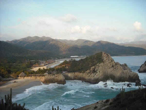 Two of the three beaches in Maruata. We lived on the hill in the middle of the picture