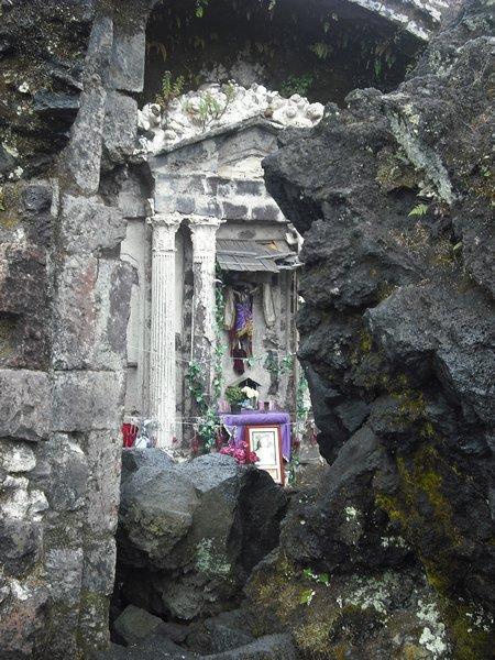 The partially buried altar of the buried San Juan church