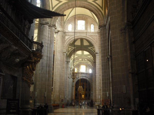 The leaning interior of the Cathedral