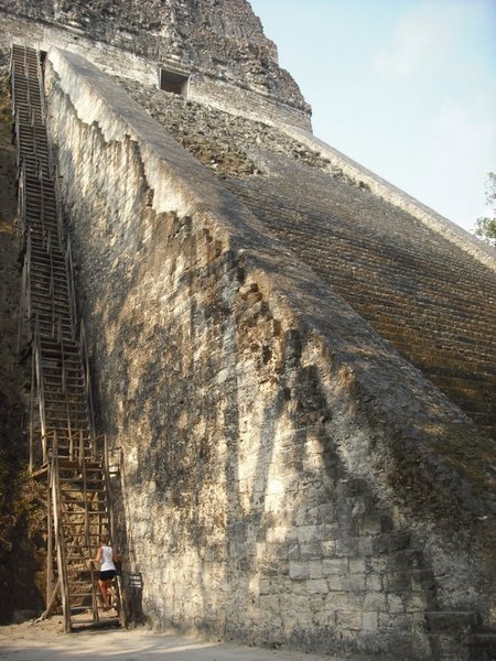 Steep climb up Temple V