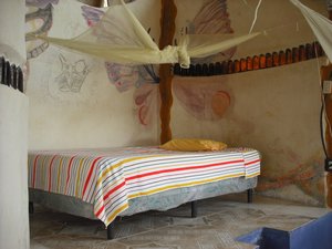 Part of our room at the hippie hostel: Sakluk