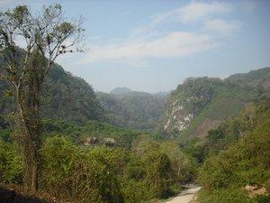Walking towards Semuc Champey - it's in the valley straight ahead
