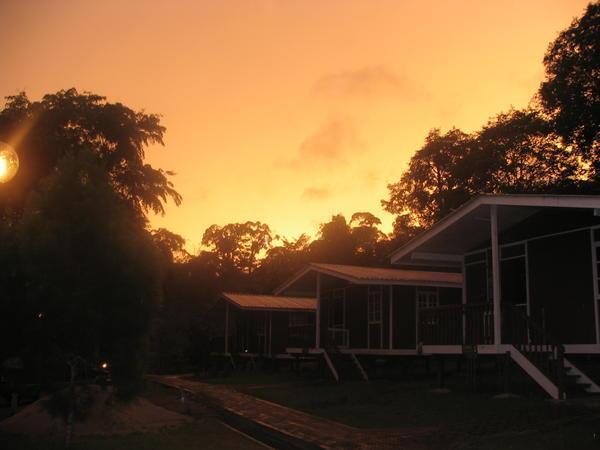 Sunset and our hostel