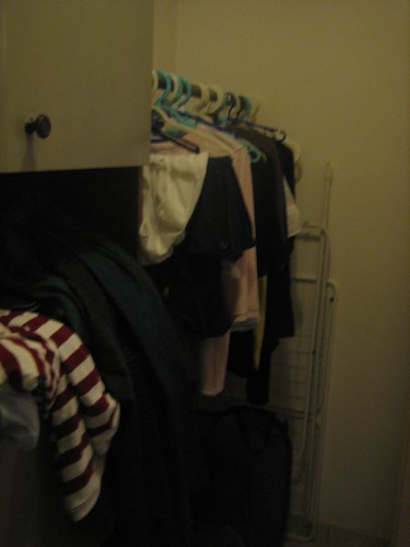 My long, skinny walk-in closet.