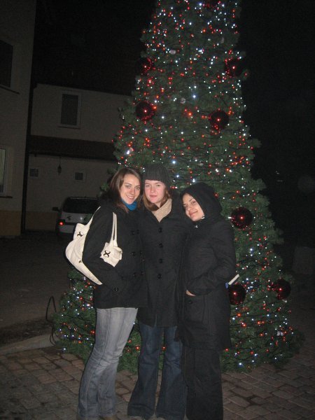 Ladies in front of the tree