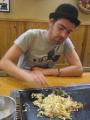 James preparing okonomiyaki