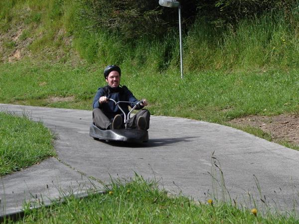 Mike on the luge