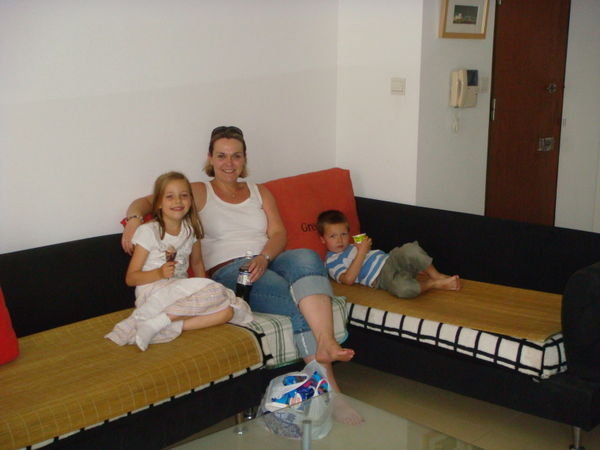 Us on our new sofa