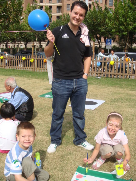 At the family fun day, daddy loving it!