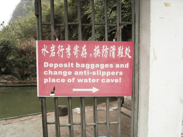 Great signage at the Water Cave