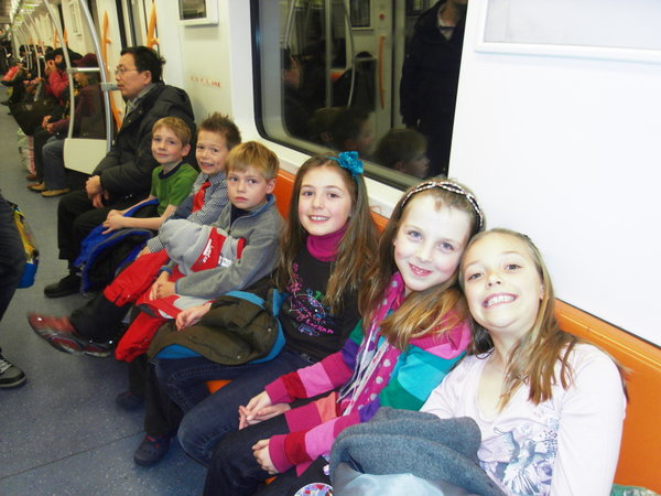 6 Western kids on the metro....caused somewhat of a stir!