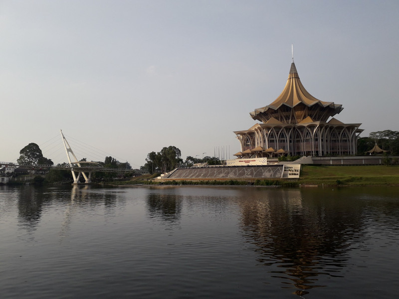 The Sarawak River with the Darul Hana Bridge 