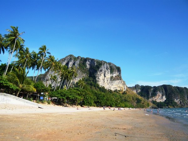 The many limestone cliffs fronting Ao Nang Beach