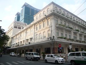 The Continental Saigon Hotel with the imposing Vincom Centre