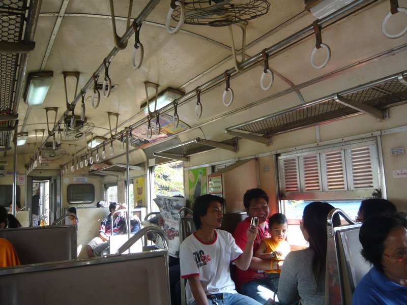 Inside the train carriage