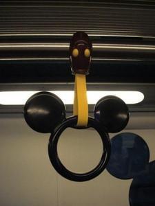 Mickey railings dotted the disneytrain