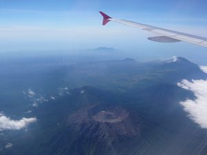 The stunning views as the plane made its final descend over Bali