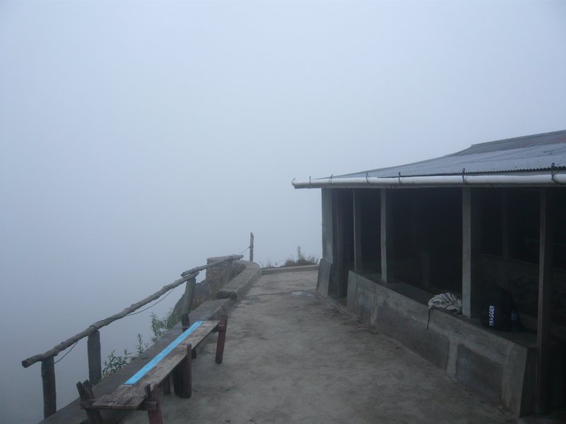 The misty weather on top