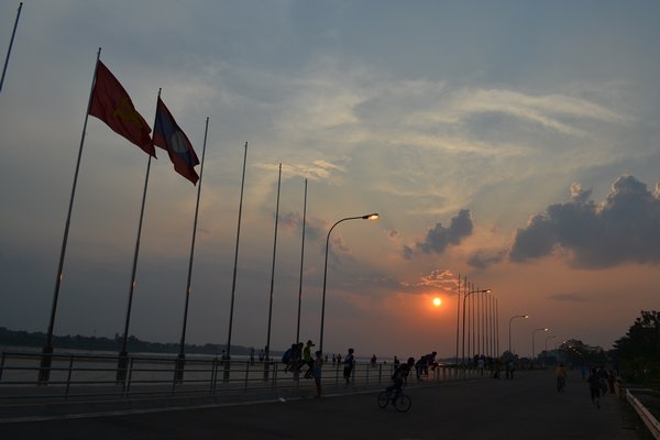 Sunset over Mekong River