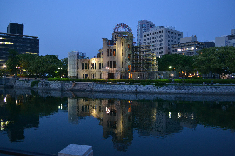 The A Bomb Dome at dusk