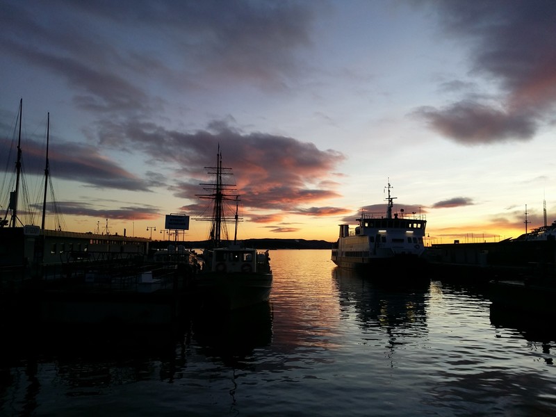 Sunset along Oslo Waterfront