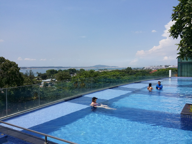 The infinity pool overlooking the coast of Changi