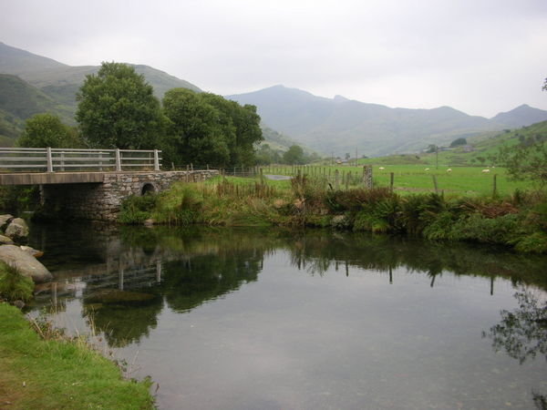 We went swimming in this pool by a bridge at Cwm pennant