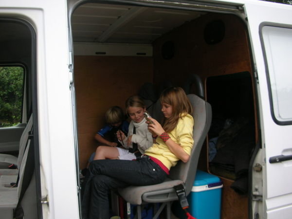The kids in the van