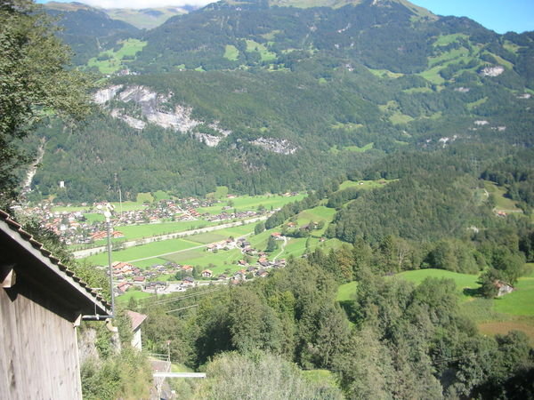 View of Meiringen from top of Funicular