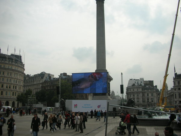 Trafalgar square with paraolympics big screne