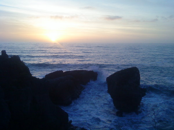 Sonnenuntergang Pancake Rocks