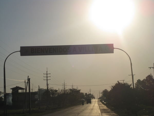 Sign entering Villeta (a little too sunny to read that well)