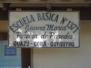 A sign at the school in Quyquyho