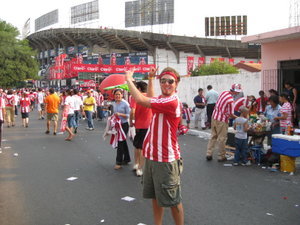 Me in front of El Estadio Defensores del Chaco