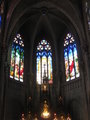Stained glass windows inside the church