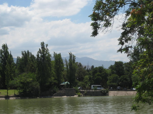 Parque General San Martin with Andes in background