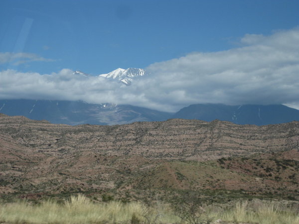 The Andes Mountains on drive to whitewater rafting