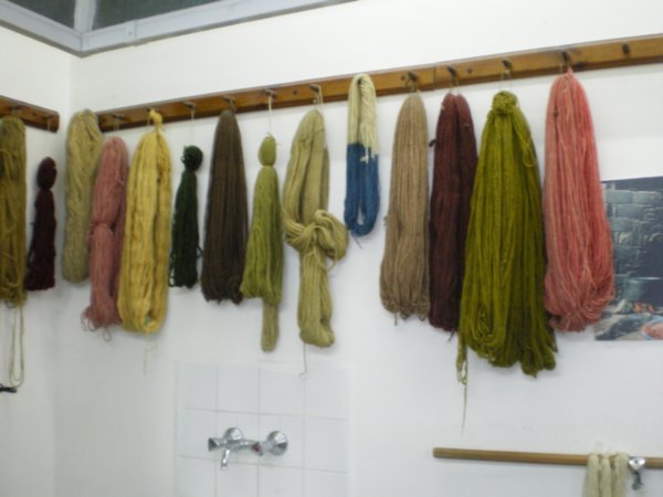Some dyed wool ready to be made into carpets
