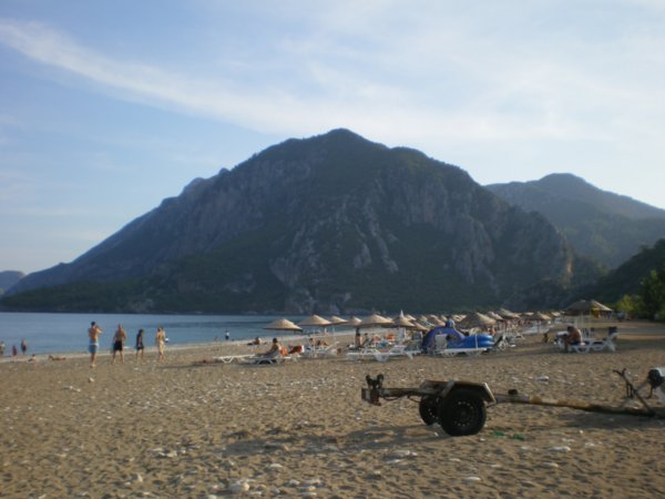 Cirali beach with mountain