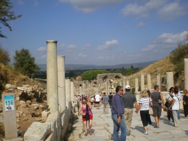 view down the road in Ephesus