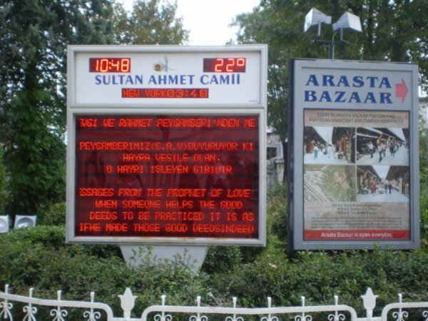 Sign outside the Mosque