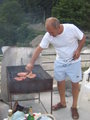 Dad making a barbecue