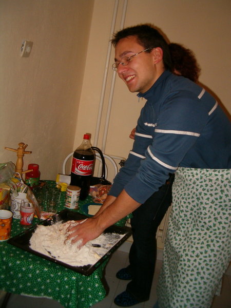 Fabian cooking his special cookies for Xmas