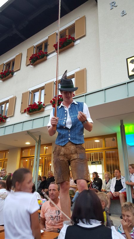 Austrian man cracking whip - local traditions