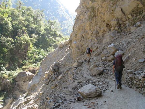 Crossing the landslide