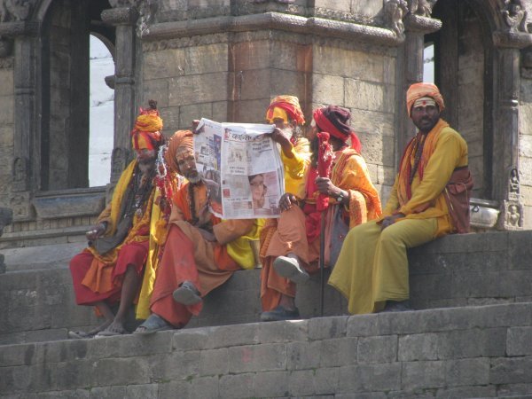 Holy men at Pashuputinath, Kathmandu