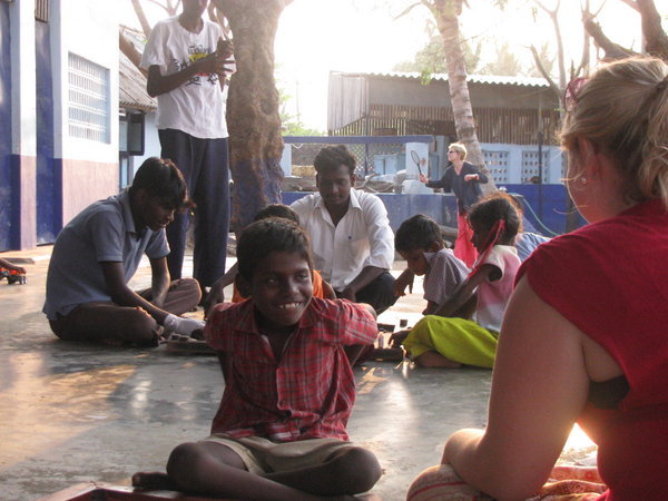 Playing at the Orphanage.